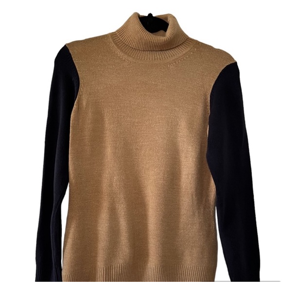 French Connection Sweaters - French Connection Sweater Super Soft Camel and Navy Turtleneck size XL